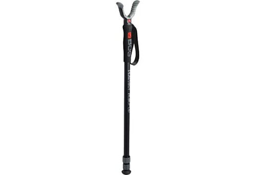 Scopri il DeadShot Monopod: leggero, in alluminio resistente, altezza regolabile (63-163 cm), impugnatura in schiuma e supporto BOG per una mira stabile e precisa.