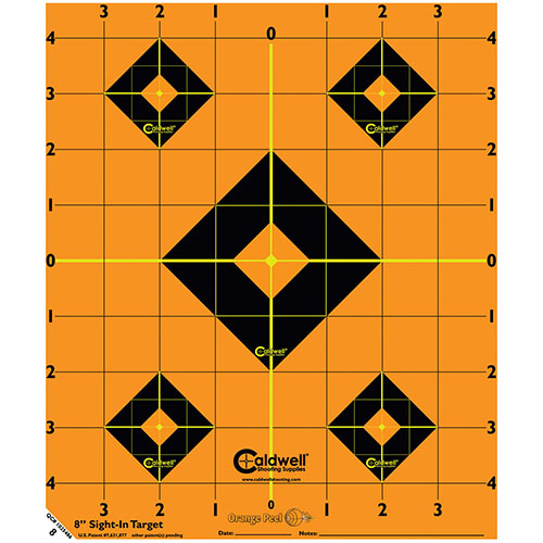 Avec les cibles Orange Peel® de Caldwell®, vois instantanément tes impacts grâce à la technologie de flocage bicolore, même à longue distance!