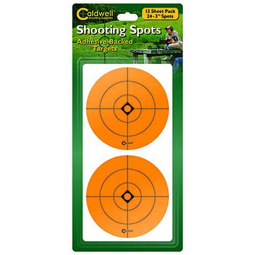 Les Caldwell Orange Shooting Spots te permettent de coller facilement de nouveaux points de visée visibles sur tes cibles usées ou sur une boîte en carton.