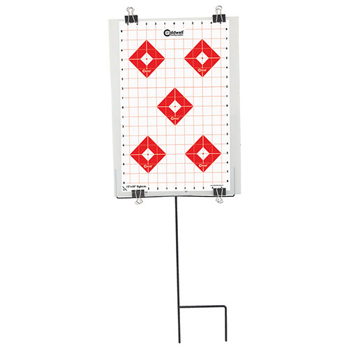 Il Caldwell® Ultra Portable Target Stand Kit è il tuo kit completo per il poligono! Include stand, backer, morsetti e bersagli in un'unica soluzione compatta.