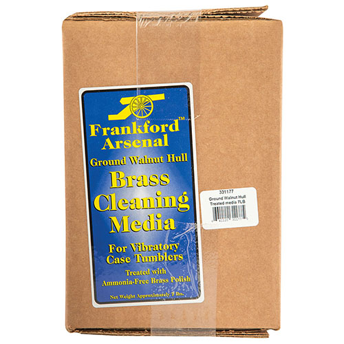 Le Frankford Arsenal Brass Cleaning Media en coques de noix traitées nettoie mieux que le maïs et contient déjà un polish pour laiton pour un nettoyage optimal.