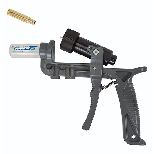 Der Frankford Arsenal® Platinum Series Hand Deprimer ist aus robustem Druckguss-Aluminium und ermöglicht das einfache Deprimieren von Hülsen von .20 cal bis .338 Lapua.