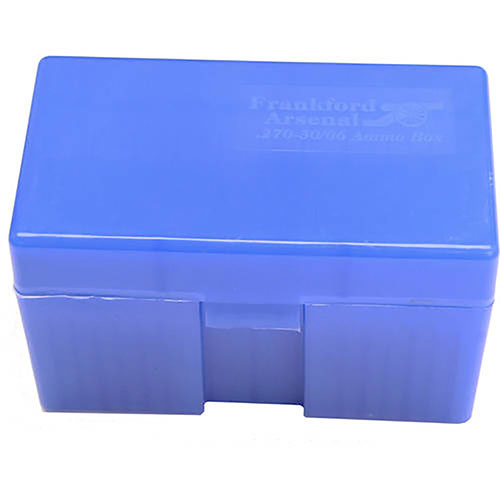 Les boîtes à munitions Frankford Arsenal sont en plastique transparent, te permettant de stocker et d'identifier facilement tes munitions rechargées.