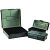 Die Frankford Arsenal Hinge-Top Ammo Box bietet eine robuste mechanische Kunststoffscharnier, ist stapelbar und hält auch kaltem Wetter stand. Perfekt für deine Munition!