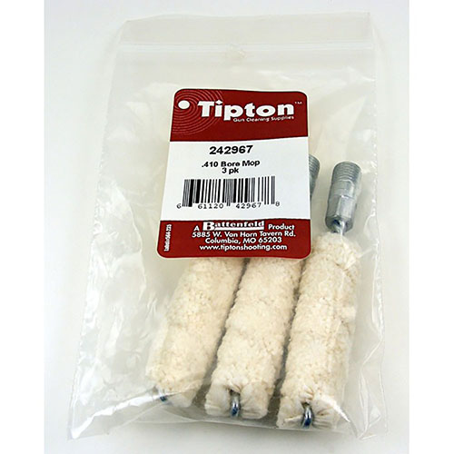 I mop di pulizia Tipton in cotone 100% sono ultra-assorbenti, ideali per applicare solventi e lubrificanti nel tuo bore e camera, perfetti per bores contaminati.