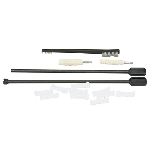 Il set di swabs di ricambio Tipton include strumenti per la pulizia dell'azione e della camera, con swabs, mop e una spazzola in nylon per una manutenzione completa.