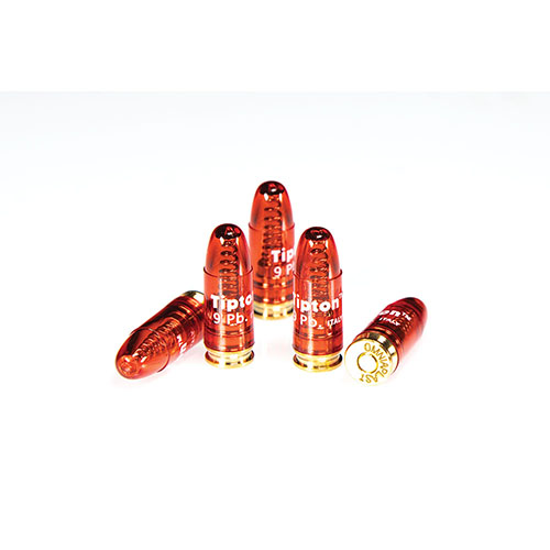 Les Snap Caps Tipton en 9 mm Luger protègent ton arme en évitant d'endommager le percuteur, parfaits pour régler la détente et libérer la tension des ressorts.