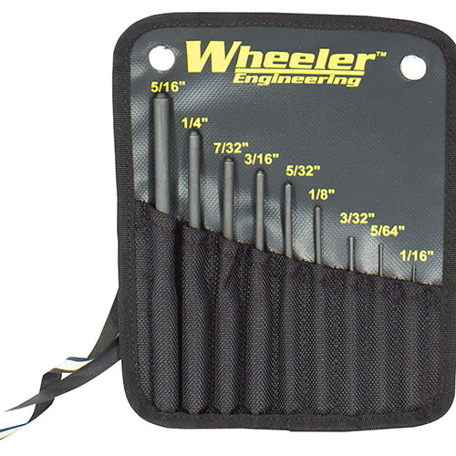 Il set di punte per roll pin Wheeler è realizzato in acciaio temprato, con punte a forma emisferica per un allineamento preciso e senza danni ai componenti.