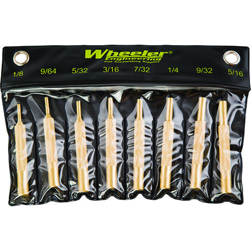 Il set di punzoni in ottone Wheeler include misure da 1/8" a 5/16", ideale per lavori di precisione e per proteggere le superfici delicate durante l'uso.