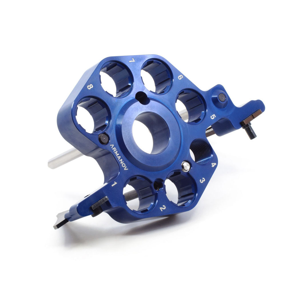 Il toolhead ARMANOV per Dillon Super 1050 offre cambi rapidi delle die, luce LED integrata, costruzione rigida e maggiore precisione per prestazioni superiori.