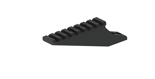 Il supporto ERATAC T7 Wilcox Picatinny offre un montaggio robusto e preciso per accessori compatibili, disponibile in due altezze per un allineamento ottimale.