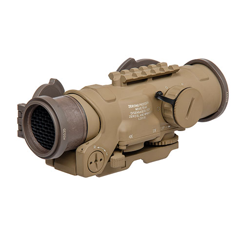 Le ELCAN 1.5-6x42mm offre une vision claire, un réticule illuminé, et un ajustement facile pour une polyvalence parfaite avec ton AR-15.