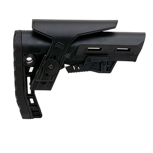 Le Scout AR-15 Adjustable Mil-Spec Stock offre confort, légèreté, stabilité et précision, avec un montage QD pour une transition rapide entre tir et transport.
