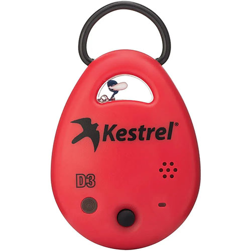 Il Kestrel DROP D3 offre misurazioni precise di temperatura, umidità e pressione, ideale per la caccia e il tiro a lungo raggio, compatto e resistente.
