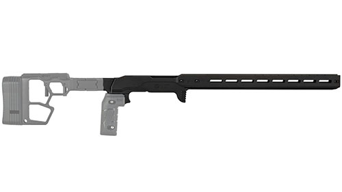 Das MDT ACC Premier GEN2 Chassis bietet eine stabile Plattform, einfache Installation, integrierte ARCA-Schiene und präzise V-Block-Bettung für maximale Genauigkeit.