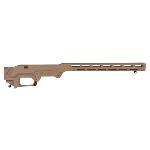 Il sistema di chassis LSS-XL Gen 2 offre un forend più lungo, compatibilità con buttstock fissi in stile AR e utilizza caricatori rimovibili tipo AICS.