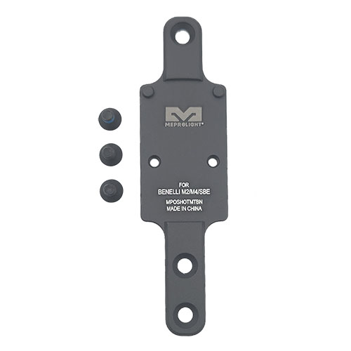 Die RMR Shotgun Plate von Meprolight bietet eine stabile Montage für RMR-Optiken auf Benelli M2/M4/SBE, ideal für präzises Zielen und verbesserte Schussgenauigkeit.