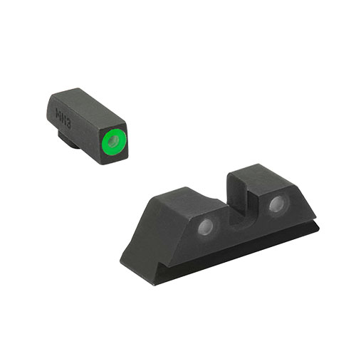 Les viseurs Meprolight Hyper-Bright™ offrent une acquisition rapide de la cible grâce à un anneau de visée haute-contraste et un éclairage tritium pour toutes les conditions.