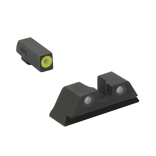 Le mire Meprolight Hyper-Bright™ offrono acquisizione rapida del bersaglio in ogni condizione di luce, con un anello frontale ad alta visibilità e illuminazione a trizio.