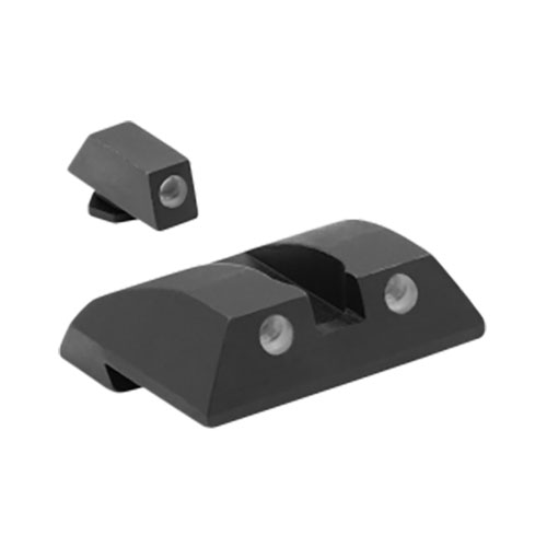 Les MEPRO Tru-Dot Fixed Sights offrent une visibilité optimale de jour comme de nuit, avec des points lumineux et une construction durable, sans entretien ni batteries.