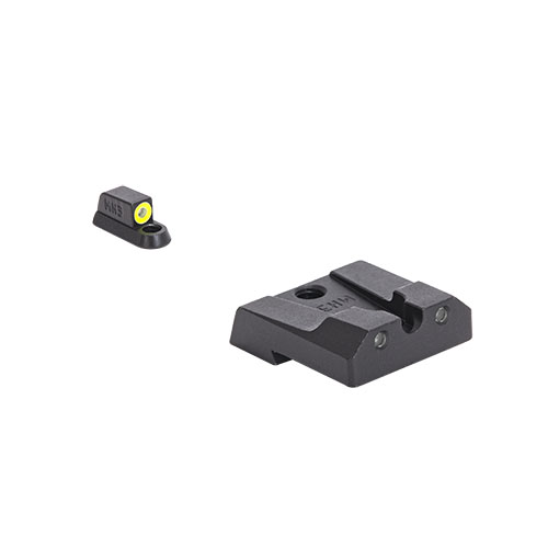 I mirini fissi HYPER BRIGHT di MEPROLIGHT offrono visibilità eccezionale in ogni condizione di luce, sono sempre attivi e resistenti agli urti.