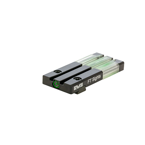 La mira Mepro FT Bullseye™ offre un design compatto, tritium e fibra ottica per visibilità in ogni condizione, ideale per pistole Glock e altre marche.