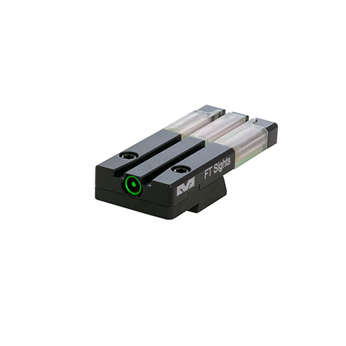 Il Mepro FT Bullseye™ offre mirini tritio e fibra ottica per una visione rapida e intuitiva, resistente agli urti e ideale per pistole come Glock e Smith & Wesson.