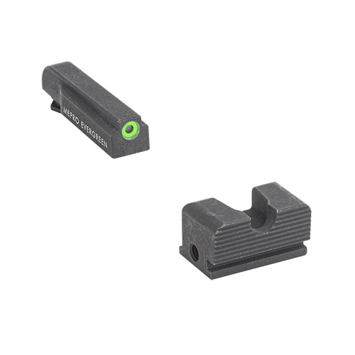 Il Mepro Evergreen™ offre un mirino illuminato super luminoso con LED, garantendo acquisizione del bersaglio chiara e una durata di 5 anni senza materiali pericolosi.
