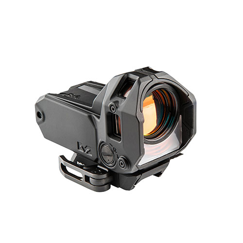 Il MEPRO M22 è un mirino reflex compatto, auto-illuminato, con illuminazione a fibra ottica di giorno e trizio di notte, senza bisogno di batterie.