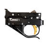 Die TIMNEY RUGER 1022 Trigger Complete Assembly bietet ein zuverlässiges System mit festem Abzugsgewicht von 2,75 lbs, schwarzem Gehäuse und goldener Abzugsspitze.
