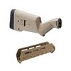 Le SGA est une crosse adaptable pour le Remington 870, offrant des options personnalisables, tandis que le M-LOK Forend permet d'ajouter facilement des accessoires.