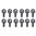 UNCLE MIKES DOME SWIVEL STUD 10-32X3/8" 12 PACK