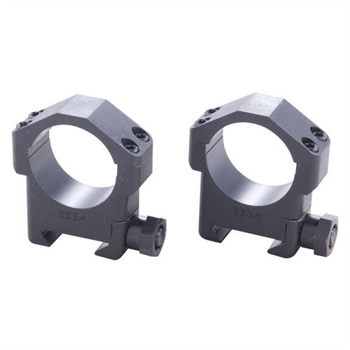 Anelli per ottiche in acciaio 30mm, estremamente robusti, progettati per supportare ottiche pesanti su armi a rinculo forte, con finitura nera opaca.