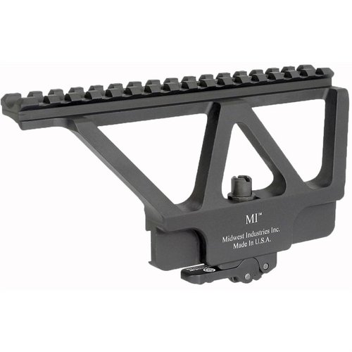 Le montage de lunette AK-47/74 de MIDWEST INDUSTRIES est léger, fabriqué aux USA, avec un système ADM pour un réglage sans outil et un profil bas.