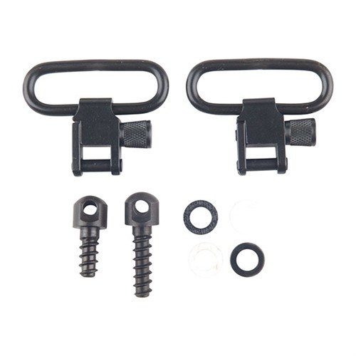 Die GROVTEC US RIFLE SLING SWIVEL SETS sind aus robustem Stahl, bieten ein schnelles Ablöse-System und verhindern durch den knurled cylinder nut ein versehentliches Öffnen.