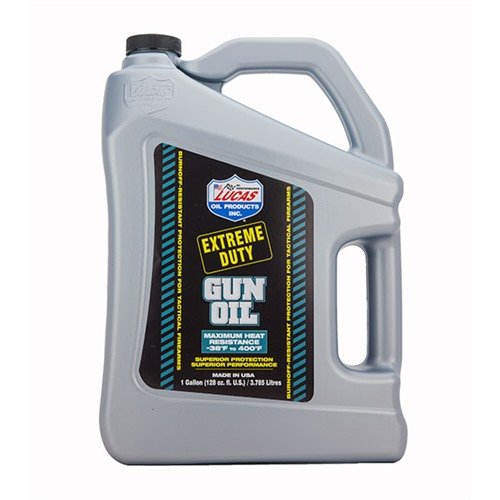 LUCAS Extreme Duty Gun Oil offre resistenza al calore e agli urti, protezione contro ruggine e usura, facilitando la pulizia di armi e parti in condizioni estreme.