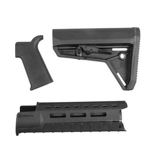Améliore ton AR-15 avec le set MOE SL de Magpul, offrant une crosse ergonomique, un garde-main léger avec M-LOK et une prise optimisée pour le contrôle.