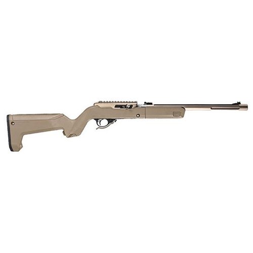 Der Magpul X-22 Backpacker Stock für die Ruger 10/22 Takedown bietet eine kompakte, ergonomische Lösung mit Stauraum für Magazine und einfacher Transportfähigkeit.