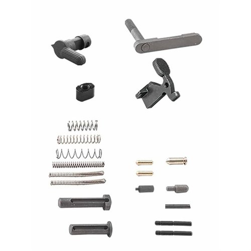 Das Luth-AR LLRPK-BLDR Kit bietet dir alle notwendigen Teile, um einen AR-15 Lower Receiver zu vervollständigen, ohne überflüssige Teile zu kaufen.