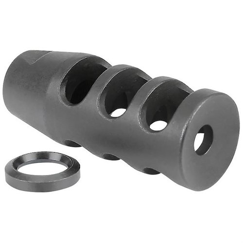 Le frein de bouche AR-15 de Midwest Industries réduit considérablement le relèvement du canon, est fabriqué en acier outil et inclut un nouveau crush washer.