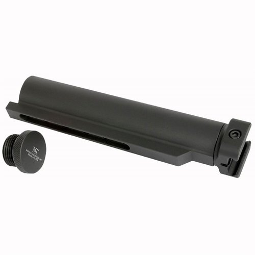 L'adattatore Stock Tube di Midwest Industries offre un design compatto in alluminio 6061, un compartimento impermeabile e una regolazione a 6 posizioni per ogni tiratore.
