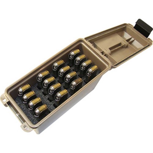 Scopri il TACTICAL HANDGUN MAGAZINE CAN di MTM, ideale per 16 caricatori 1911. Design impilabile e sicuro! 🔒 Perfetto per la tua collezione.