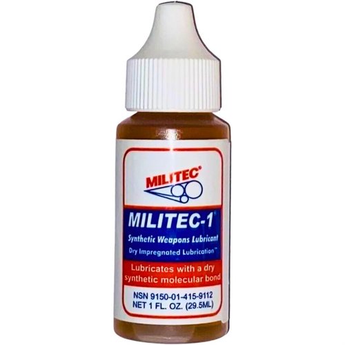L'olio MILITEC-1 offre protezione auto-lubrificante per le parti metalliche, prevenendo inceppamenti, corrosione e guasti nelle armi anche in condizioni estreme.