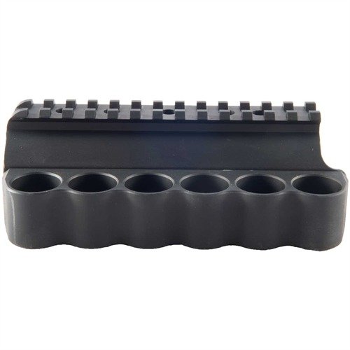Porta colpi in alluminio robusto e leggero per Benelli M4/M1014, con capacità di 6 colpi. Montaggio rapido e sicuro per ricariche tattiche veloci.