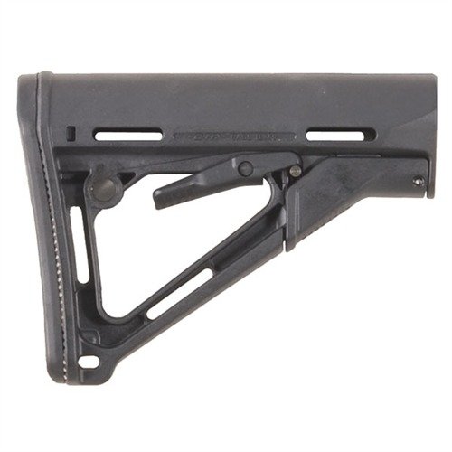 Le stock MAGPUL AR-15 CTR offre un ajustement rapide, un mécanisme de verrouillage sans jeu, et un confort accru grâce à son design en nylon polymère résistant.