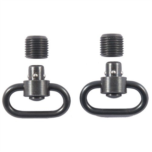 Gli Heavy Duty Push Button Swivels con basi in acciaio inossidabile offrono robustezza, finitura in ossido nero e un anello da 1 1/4 pollici per un uso tattico ottimale.