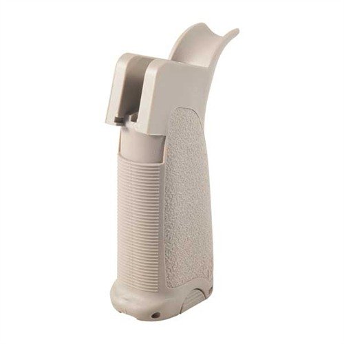 Le grip AR-15 MOD-1 GUNFIGHTER offre une ergonomie améliorée, un compartiment de rangement, et des inserts modulaires pour un confort optimal lors de la prise en main.