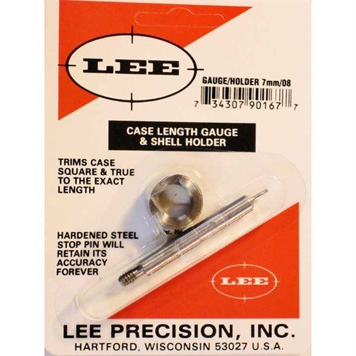 Il Case Length Gauge di LEE PRECISION offre un metodo preciso e semplice per rifilare alla lunghezza desiderata e squadrate la bocca del bossolo, utilizzabile con Cutter e Lock Stud.