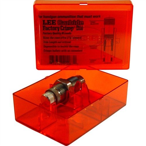 Les dies LEE Carbide Factory Crimp te permettent de sertir et dimensionner tes cartouches pour une fiabilité optimale, sans lubrification et avec un ajustement facile.