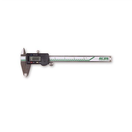 Calibro digitale RCBS 6" in acciaio inox, lettura istantanea, facile da usare, precisione di +/- 0.001", misura interna ed esterna, custodia inclusa.